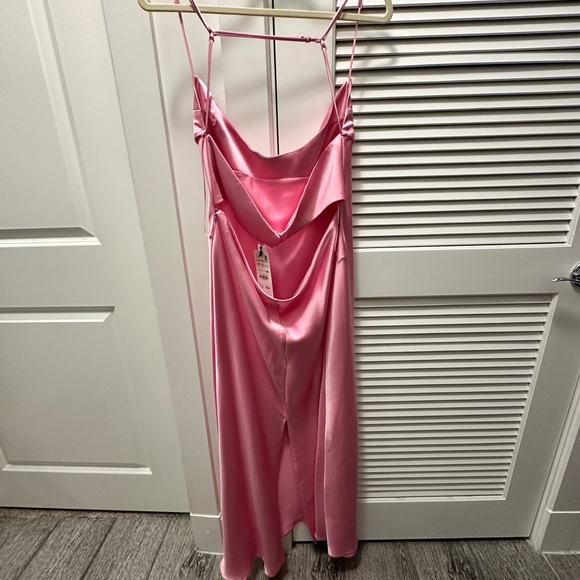 Zara Satin Effect Cut Out Dress - Picture 5 of 7